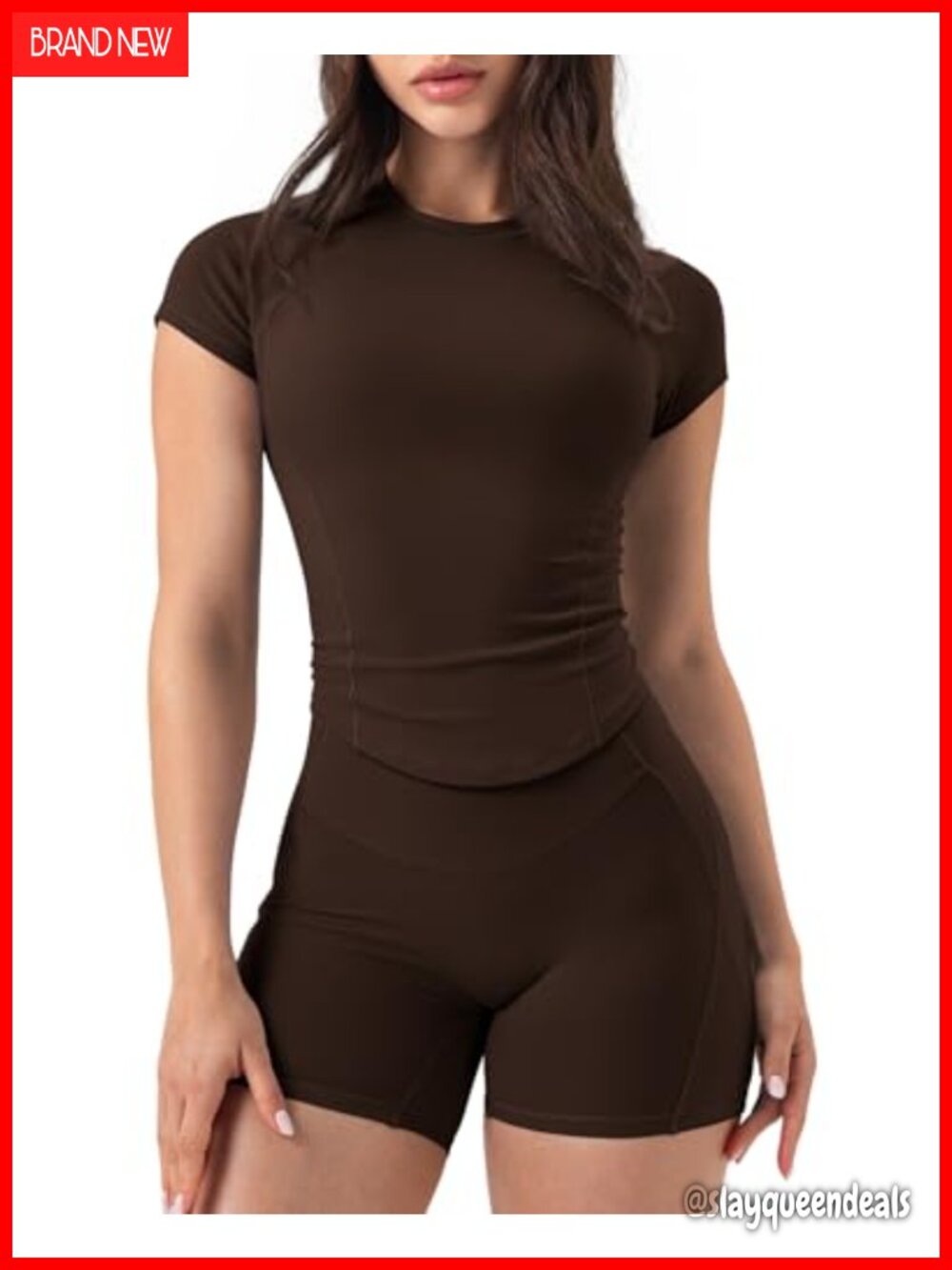 Womens Compression Workout Top Short Sleeve Crop Athletic Gym Tee